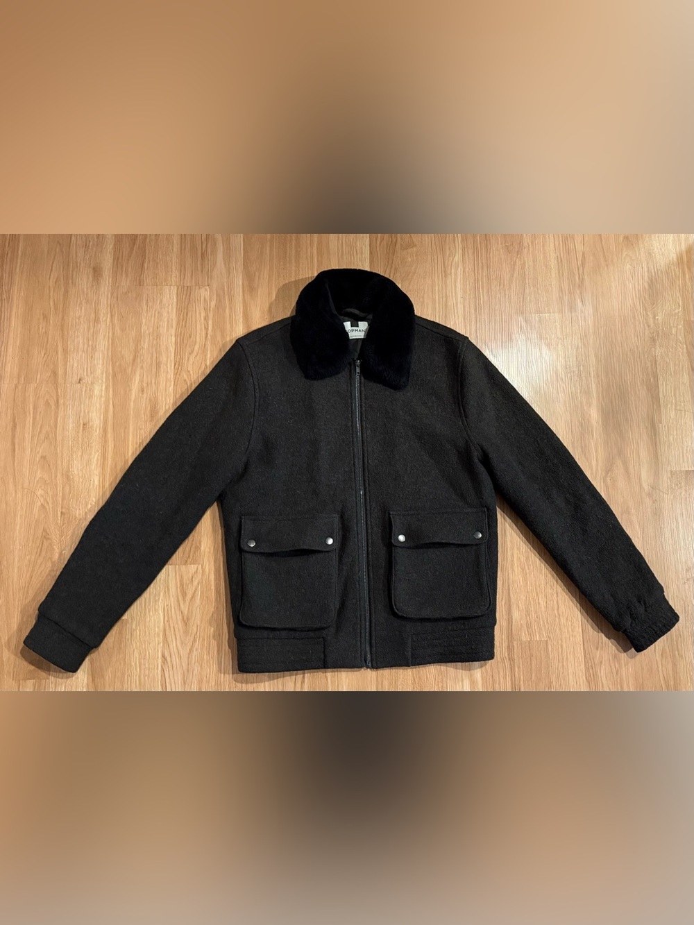 EUC Topman Wool Blend Bomber Flight Jacket -   Dark Green - Size Medium